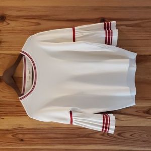Maje - White/Red Short-Sleeve Top - Size 1 - Never worn